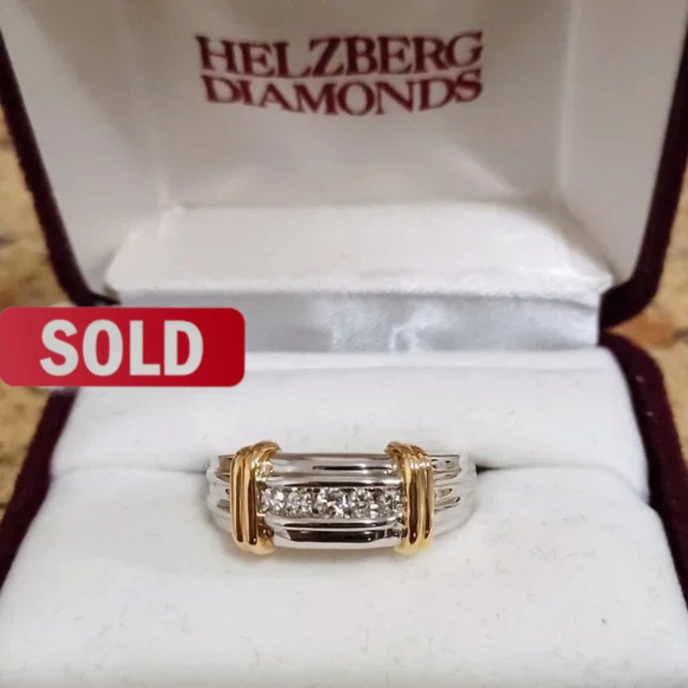 Men's 14K Gold with Diamonds Wedding Band
